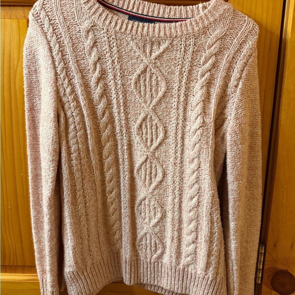 Women's Tommy Hilfiger Cable Knit Sweater in Blush Pink